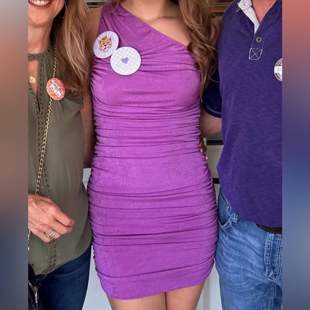 Lioness Purple Ruched Halter Mini Dress